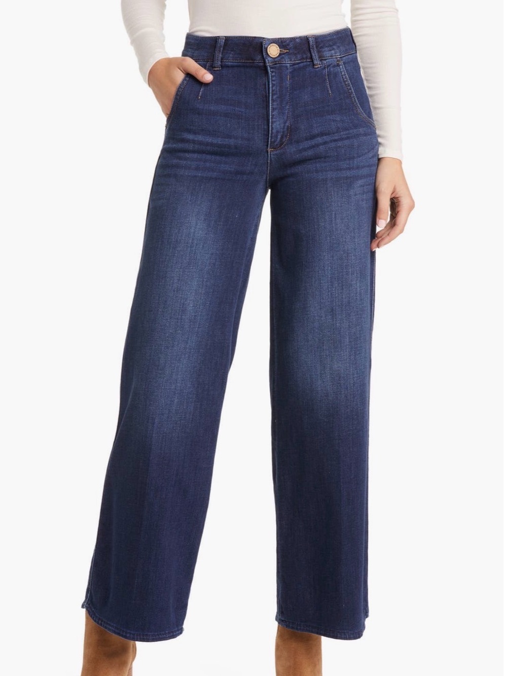 Wit & Wisdom Whitney Skyrise Wide Leg Dark Indigo Jeans